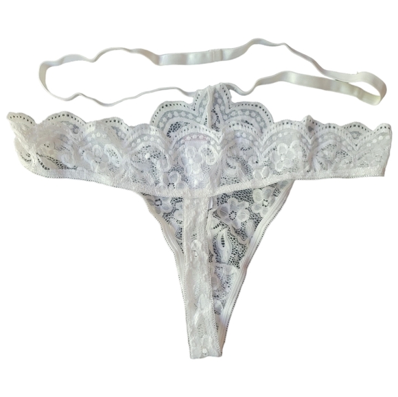 ADOME Women's Crescent White 2-Piece Sexy Bralette and Thong Lingerie Set, XXL - Picture 10 of 11